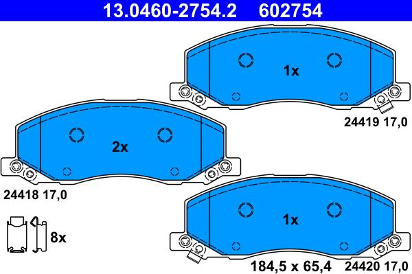 ATE 13.0460-2754.2 - Kit de plaquettes de frein, frein à disque cwaw.fr