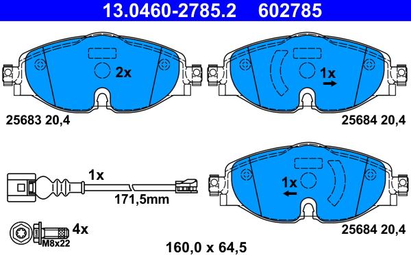 ATE 13.0460-2785.2 - Kit de plaquettes de frein, frein à disque cwaw.fr