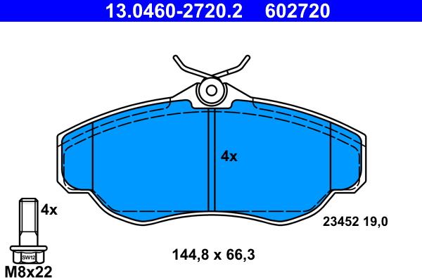 ATE 13.0460-2720.2 - Kit de plaquettes de frein, frein à disque cwaw.fr