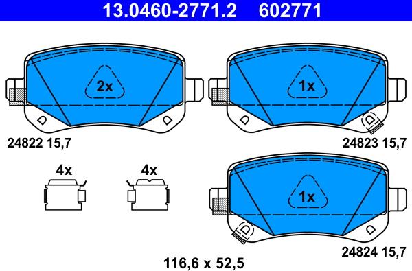 ATE 13.0460-2771.2 - Kit de plaquettes de frein, frein à disque cwaw.fr