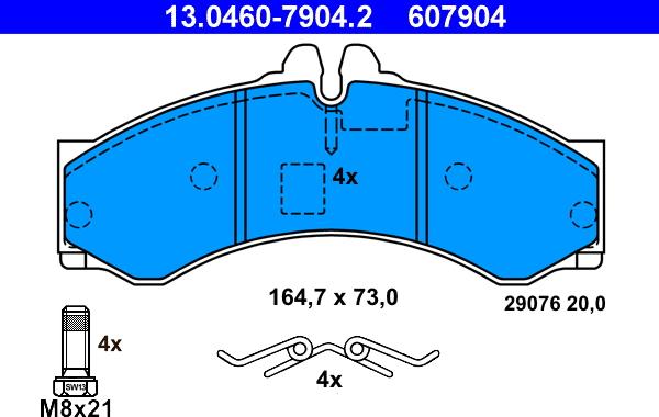 ATE 13.0460-7904.2 - Kit de plaquettes de frein, frein à disque cwaw.fr