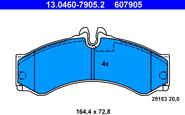 ATE 13.0460-7905.2 - Kit de plaquettes de frein, frein à disque cwaw.fr