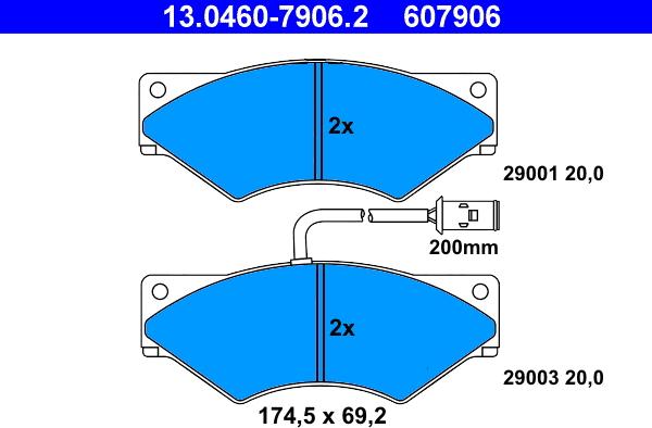 ATE 13.0460-7906.2 - Kit de plaquettes de frein, frein à disque cwaw.fr