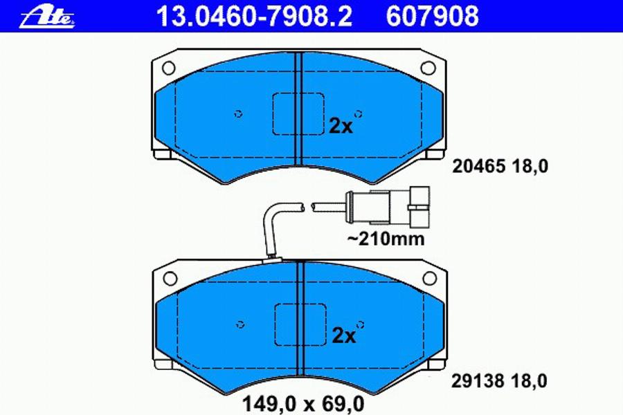 ATE 13046079082 - Kit de plaquettes de frein, frein à disque cwaw.fr