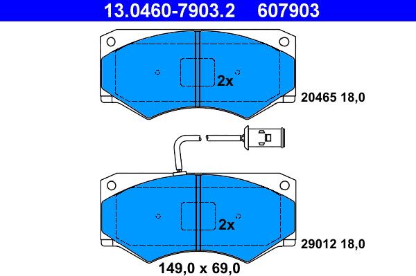 ATE 13.0460-7903.2 - Kit de plaquettes de frein, frein à disque cwaw.fr