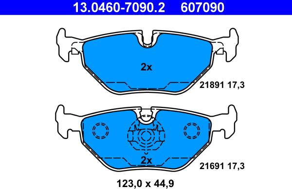 ATE 13.0460-7090.2 - Kit de plaquettes de frein, frein à disque cwaw.fr