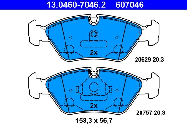 ATE 13.0460-7046.2 - Kit de plaquettes de frein, frein à disque cwaw.fr