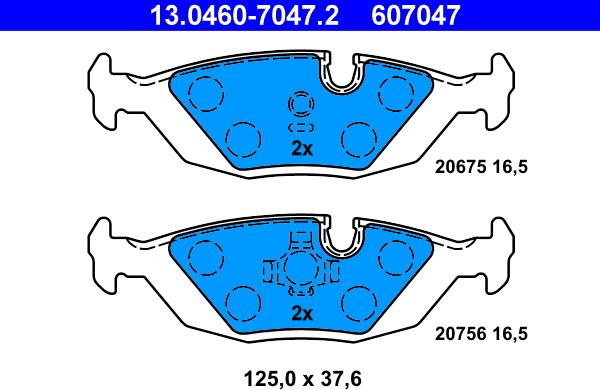 ATE 13.0460-7047.2 - Kit de plaquettes de frein, frein à disque cwaw.fr