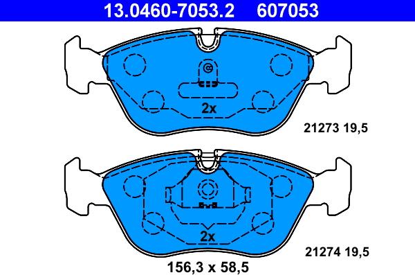 ATE 13.0460-7053.2 - Kit de plaquettes de frein, frein à disque cwaw.fr