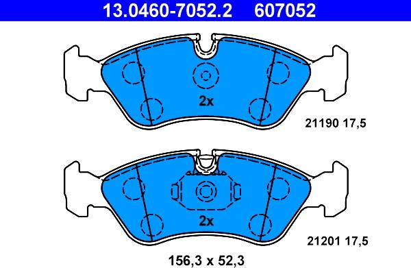 ATE 13.0460-7052.2 - Kit de plaquettes de frein, frein à disque cwaw.fr