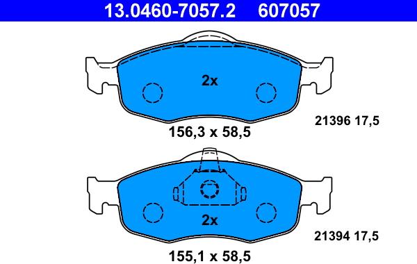 ATE 13.0460-7057.2 - Kit de plaquettes de frein, frein à disque cwaw.fr