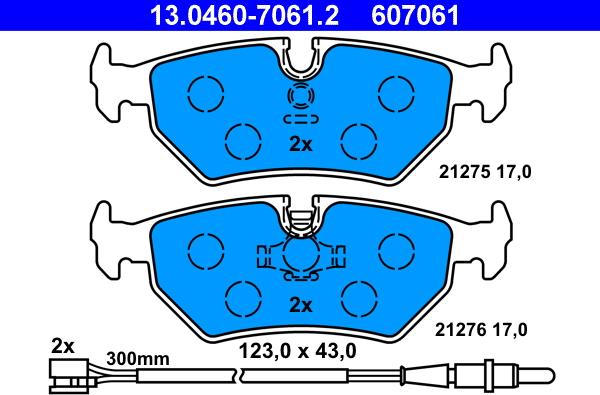 ATE 13.0460-7061.2 - Kit de plaquettes de frein, frein à disque cwaw.fr