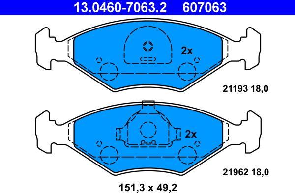 ATE 13.0460-7063.2 - Kit de plaquettes de frein, frein à disque cwaw.fr