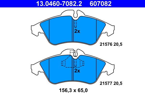 ATE 13.0460-7082.2 - Kit de plaquettes de frein, frein à disque cwaw.fr