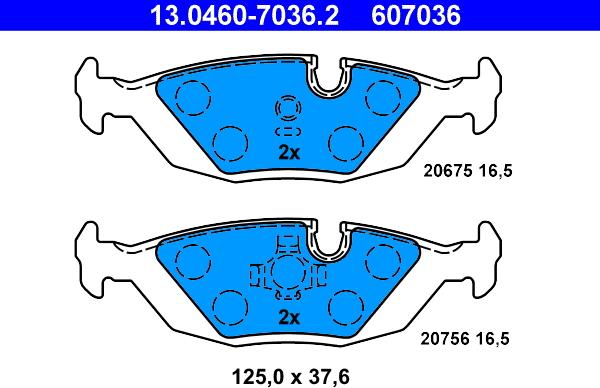 ATE 13.0460-7036.2 - Kit de plaquettes de frein, frein à disque cwaw.fr