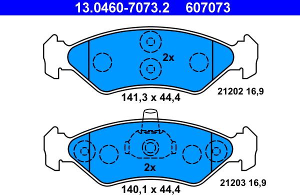 ATE 13.0460-7073.2 - Kit de plaquettes de frein, frein à disque cwaw.fr