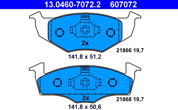 ATE 13.0460-7072.2 - Kit de plaquettes de frein, frein à disque cwaw.fr