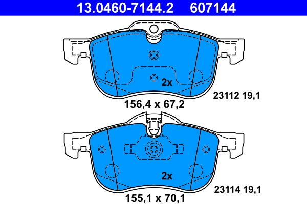 ATE 13.0460-7144.2 - Kit de plaquettes de frein, frein à disque cwaw.fr