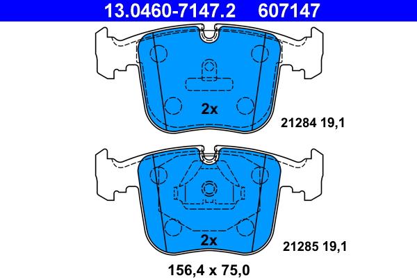 ATE 13.0460-7147.2 - Kit de plaquettes de frein, frein à disque cwaw.fr