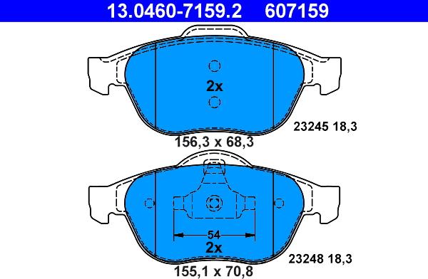 ATE 13.0460-7159.2 - Kit de plaquettes de frein, frein à disque cwaw.fr