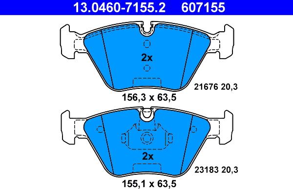 ATE 13.0460-7155.2 - Kit de plaquettes de frein, frein à disque cwaw.fr