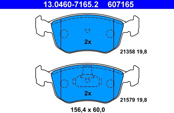 ATE 13.0460-7165.2 - Kit de plaquettes de frein, frein à disque cwaw.fr