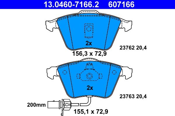 ATE 13.0460-7166.2 - Kit de plaquettes de frein, frein à disque cwaw.fr