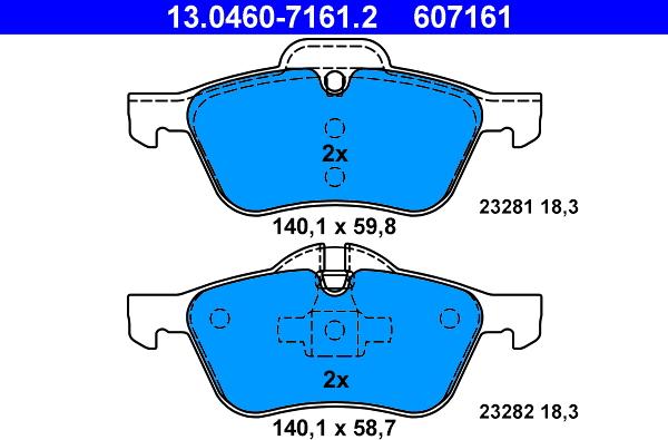 ATE 13.0460-7161.2 - Kit de plaquettes de frein, frein à disque cwaw.fr