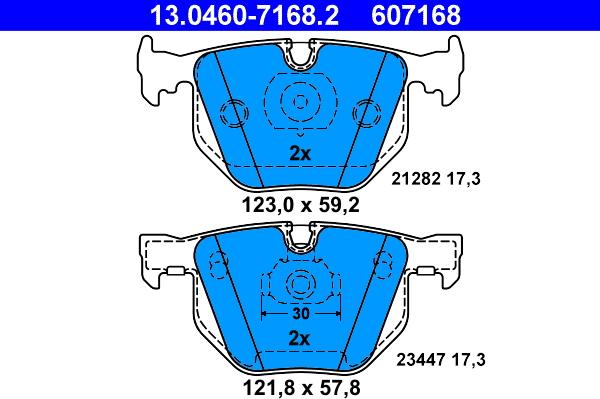 ATE 13.0460-7168.2 - Kit de plaquettes de frein, frein à disque cwaw.fr