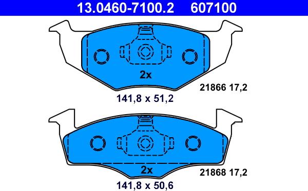 ATE 13.0460-7100.2 - Kit de plaquettes de frein, frein à disque cwaw.fr