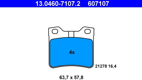 ATE 13.0460-7107.2 - Kit de plaquettes de frein, frein à disque cwaw.fr