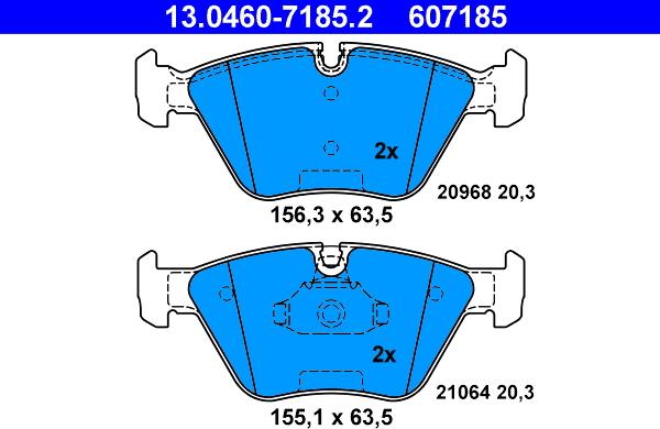 ATE 13.0460-7185.2 - Kit de plaquettes de frein, frein à disque cwaw.fr