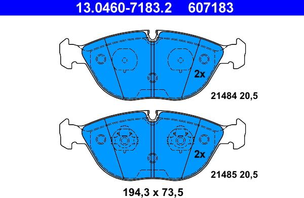 ATE 13.0460-7183.2 - Kit de plaquettes de frein, frein à disque cwaw.fr