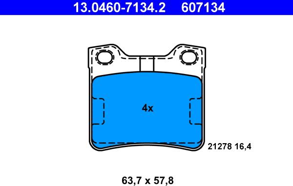 ATE 13.0460-7134.2 - Kit de plaquettes de frein, frein à disque cwaw.fr