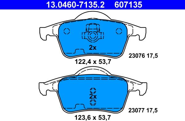 ATE 13.0460-7135.2 - Kit de plaquettes de frein, frein à disque cwaw.fr