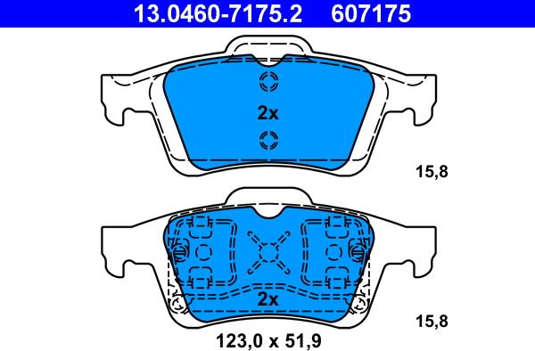 ATE 13.0460-7175.2 - Kit de plaquettes de frein, frein à disque cwaw.fr