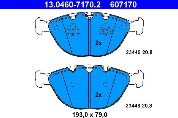 ATE 13.0460-7170.2 - Kit de plaquettes de frein, frein à disque cwaw.fr