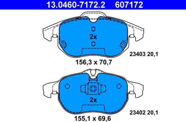 ATE 13.0460-7172.2 - Kit de plaquettes de frein, frein à disque cwaw.fr