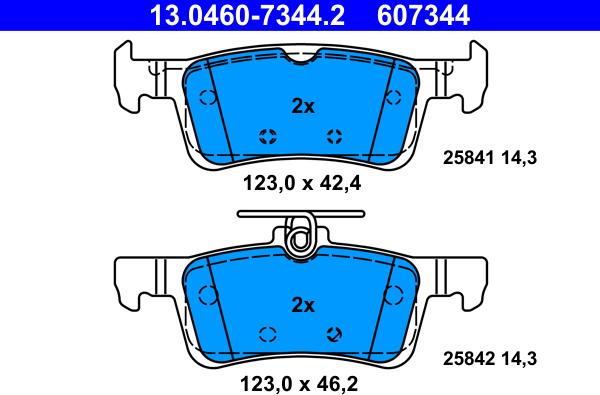 ATE 13.0460-7344.2 - Kit de plaquettes de frein, frein à disque cwaw.fr