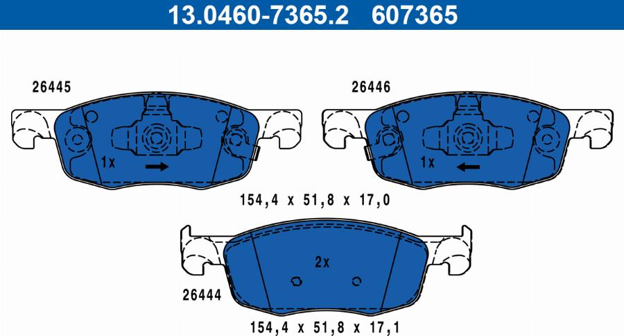 ATE 13.0460-7365.2 - Kit de plaquettes de frein, frein à disque cwaw.fr