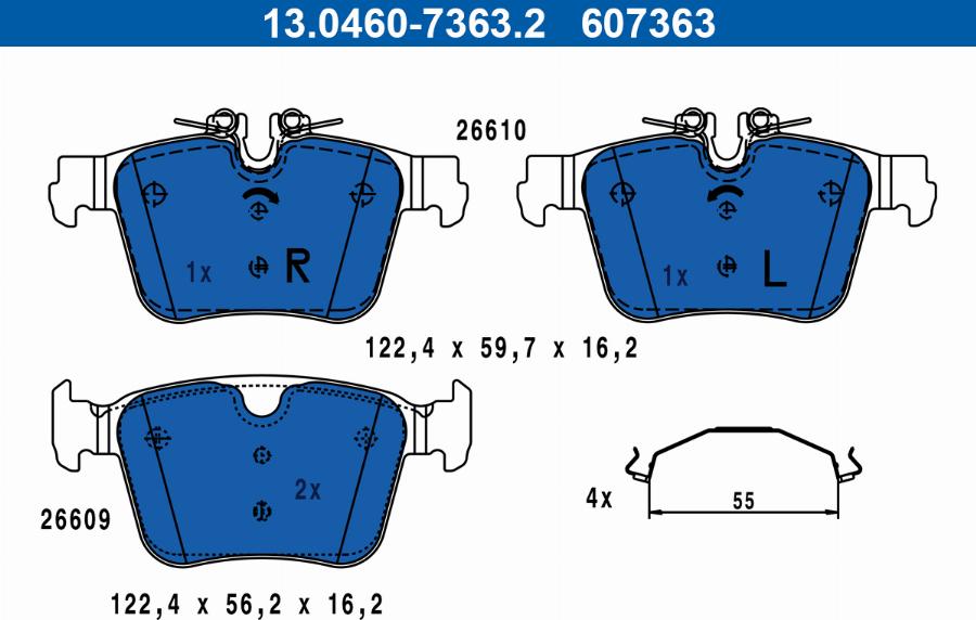 ATE 13.0460-7363.2 - Kit de plaquettes de frein, frein à disque cwaw.fr