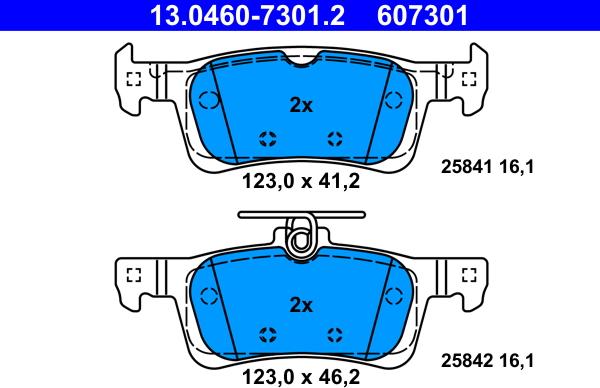 ATE 13.0460-7301.2 - Kit de plaquettes de frein, frein à disque cwaw.fr