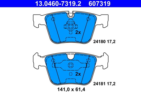 ATE 13.0460-7319.2 - Kit de plaquettes de frein, frein à disque cwaw.fr