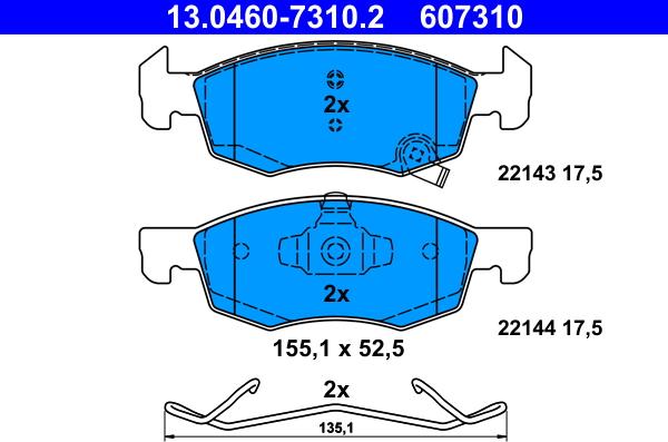 ATE 13.0460-7310.2 - Kit de plaquettes de frein, frein à disque cwaw.fr