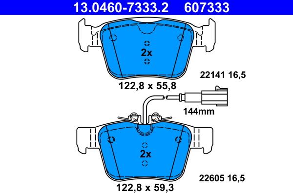 ATE 13.0460-7333.2 - Kit de plaquettes de frein, frein à disque cwaw.fr