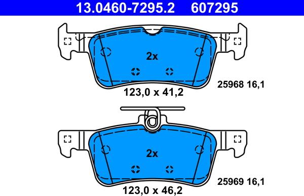 ATE 13.0460-7295.2 - Kit de plaquettes de frein, frein à disque cwaw.fr