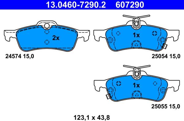 ATE 13.0460-7290.2 - Kit de plaquettes de frein, frein à disque cwaw.fr