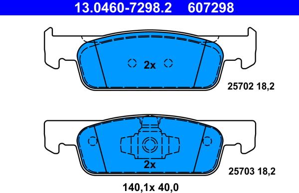 ATE 13.0460-7298.2 - Kit de plaquettes de frein, frein à disque cwaw.fr