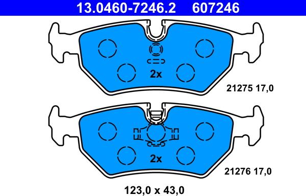 ATE 13.0460-7246.2 - Kit de plaquettes de frein, frein à disque cwaw.fr