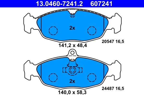 ATE 13.0460-7241.2 - Kit de plaquettes de frein, frein à disque cwaw.fr